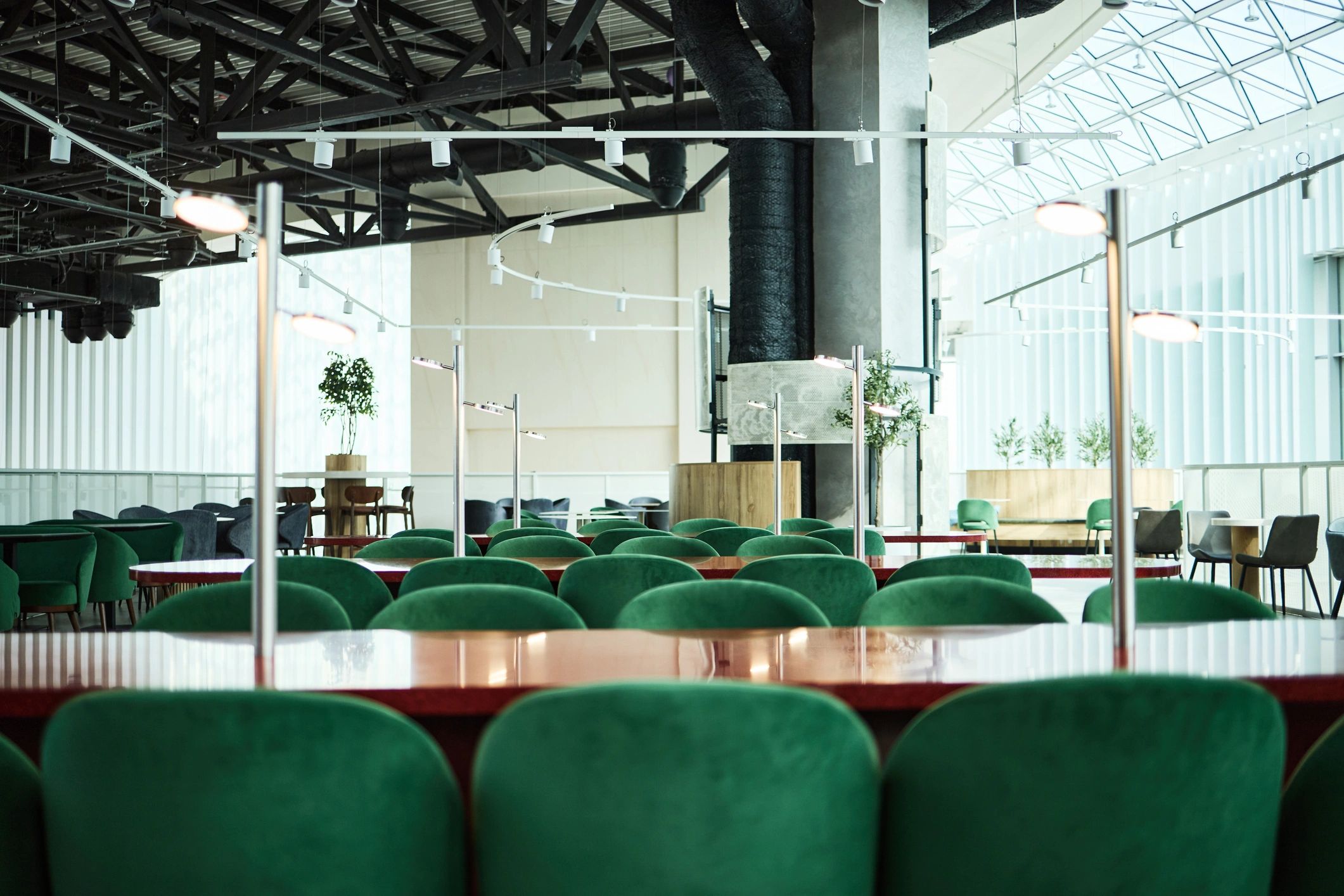 Modern airport café style interior