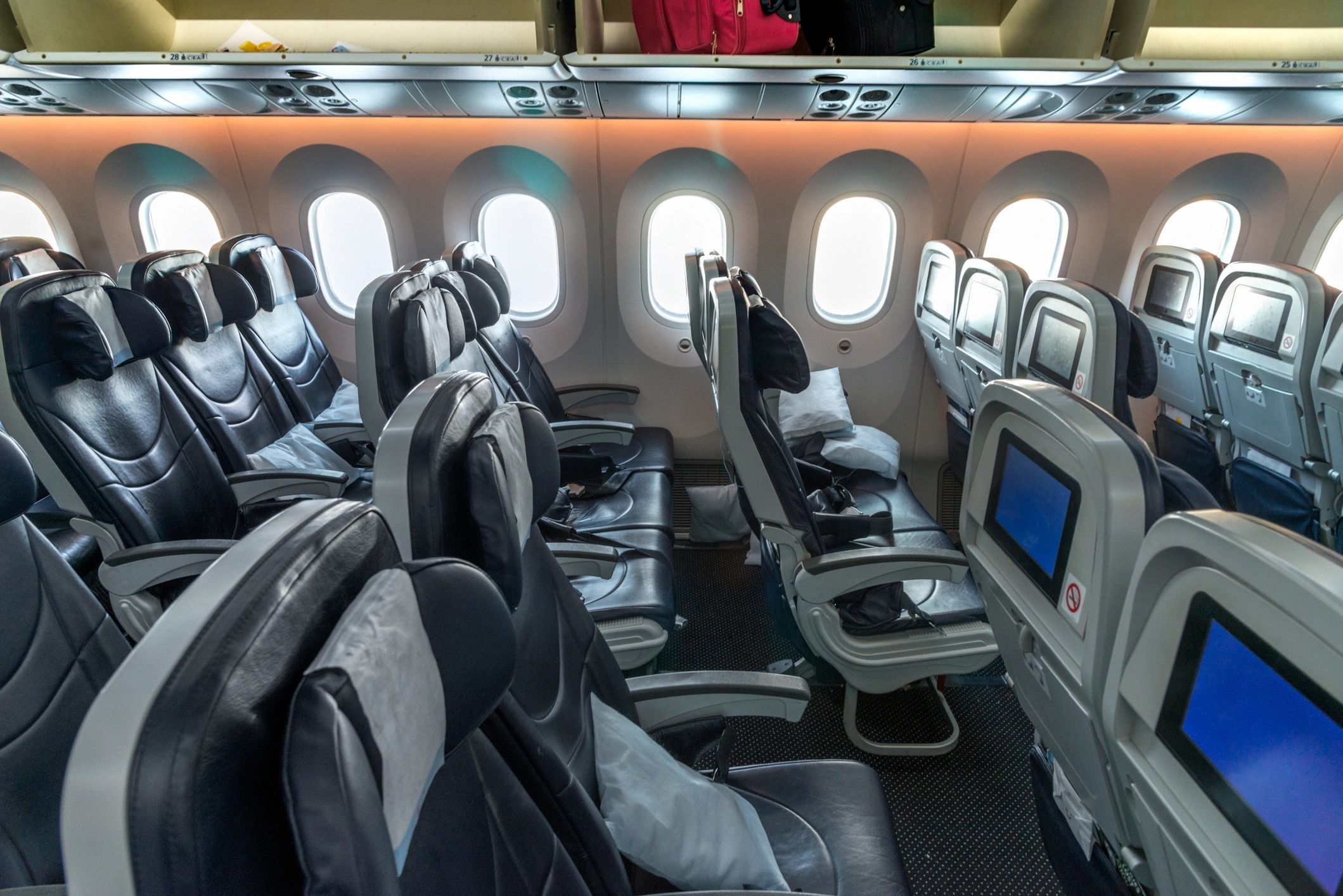 Aircraft cabin interior representing aviation operations